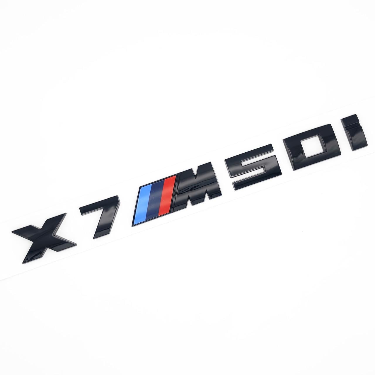 Эмблема надпись X7 M 50I BMW 27,7х2,7 см ABS Черный глянцевый (3038276376)