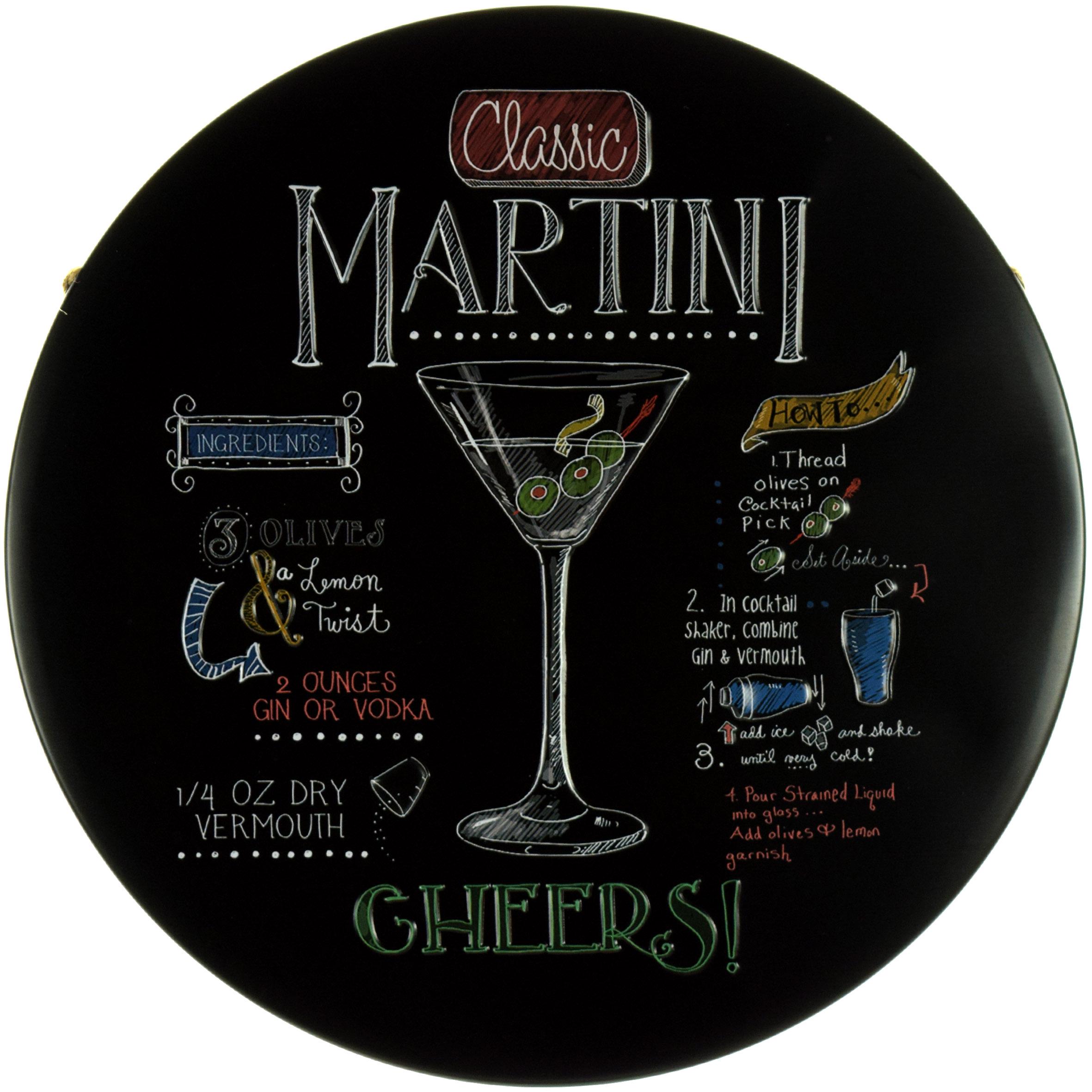 Табличка металлическая Классический Мартини/Classic Martini круглая 30 см