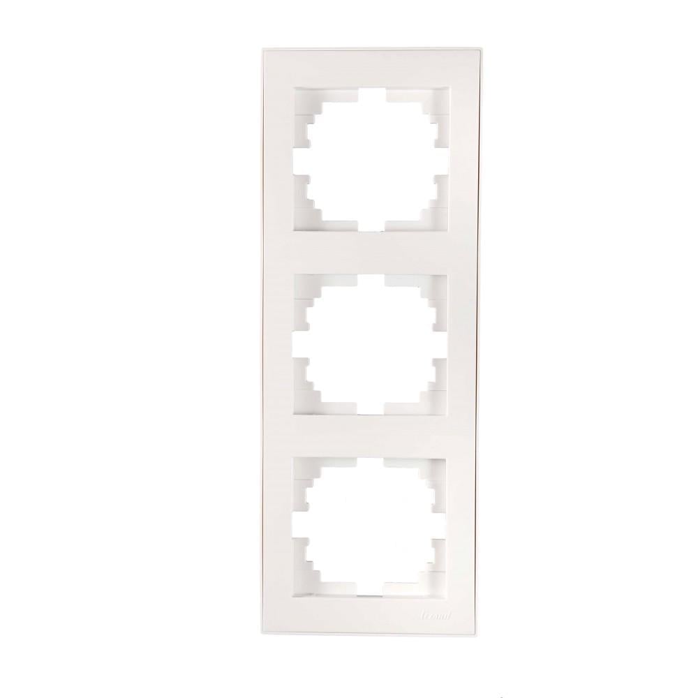 Рамка 3-местная вертикальная Lezard Rain Белый