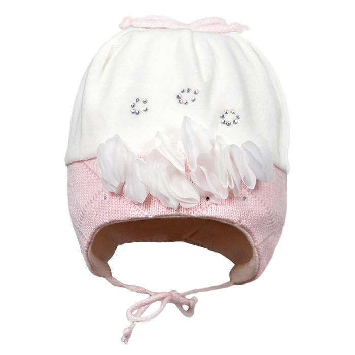 Демисезонная шапка Олта р. 44-46 Бело-розовый (022015)