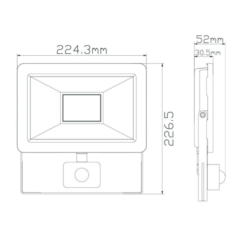 Прожектор с датчиком движения Horoz Aslan/S-50 50 Вт 6400 K Черный - фото 3 Прожектор с датчиком движения Horoz Aslan/S-50 50 Вт 6400 K Черный - фото 3