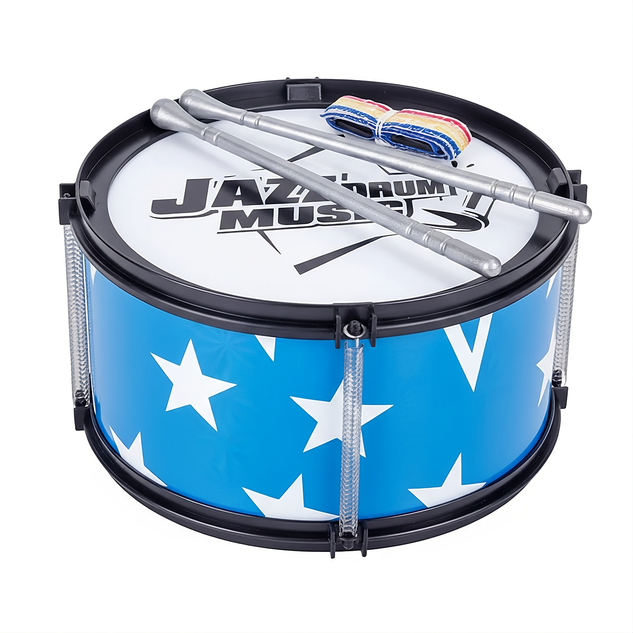 Детский музыкальный барабан 3166 с палочками и лентой Синий (3166)