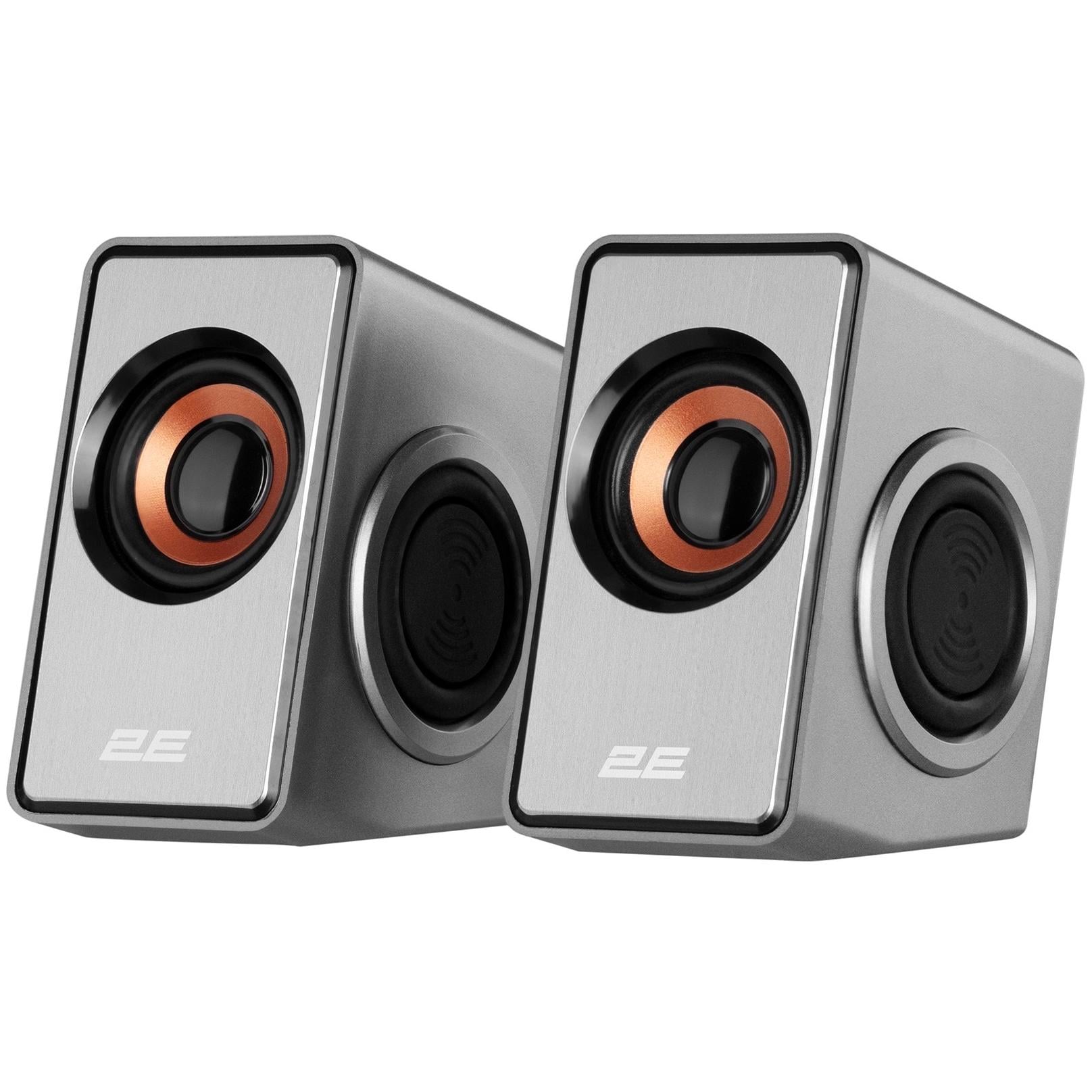 Акустическая система 2E PCS204 2.0 mini Jack 3,5 мм Silver (2E-PCS204SV)