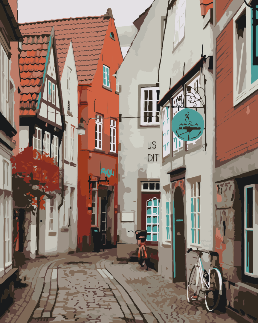 Картина по номерам Brushme Уличками Бремена 48x60 см (BS53286L)