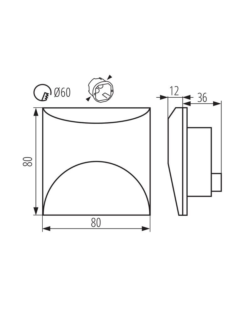 Світильник для підсвітки сходів/коридору Kanlux 39139 Exin LED 1x2,5W 4000K 50Lm IP65 Чорний (39139) - фото 5