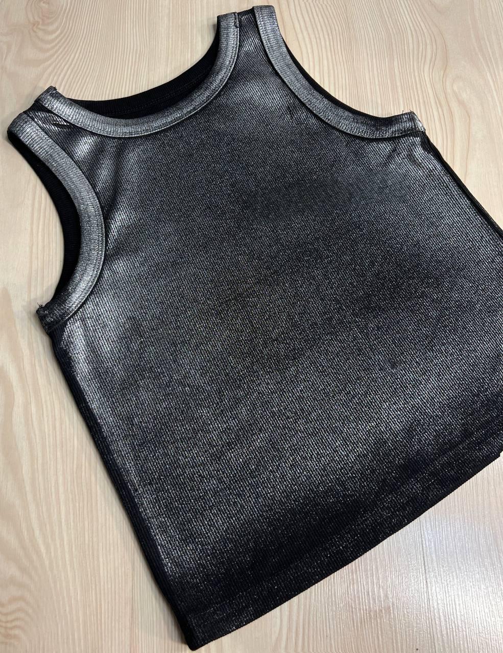 Майка женская A-N 332 базовая рубчик накат краска OS Черный (1971) - фото 9 Майка женская A-N 332 базовая рубчик накат краска OS Черный (1971) - фото 9