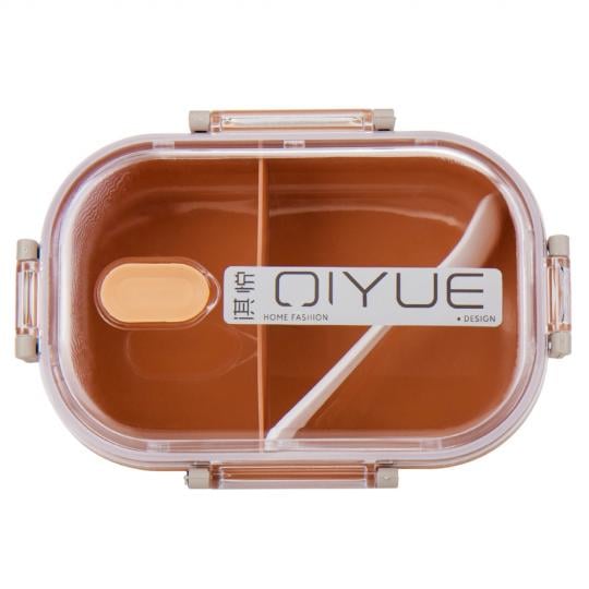 Ланч-бокс Elisey одноуровневый на 2 отсека с ложкой 20,5 см (9101-008)