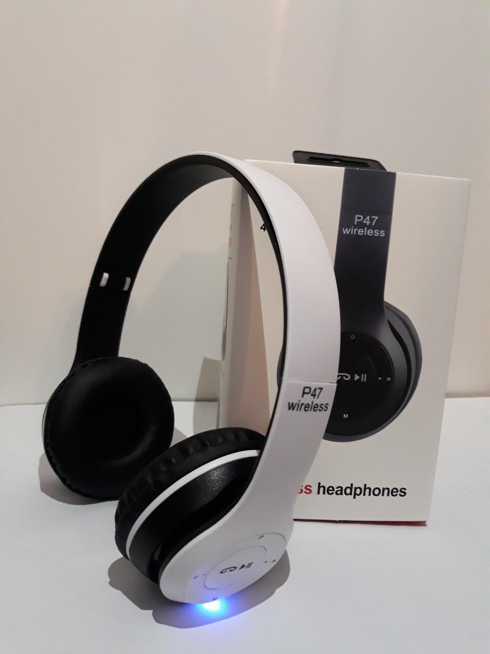 Навушники бездротові накладні P47 4.1+EDR Wireless headphones bluetooth Білий (882059925)