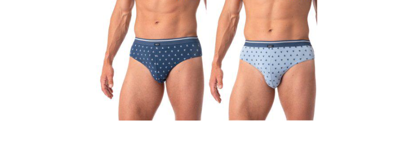 Трусы слипы мужские KEY MPP 846 XL 2 шт . Разноцветный с парусниками (5904765685227)