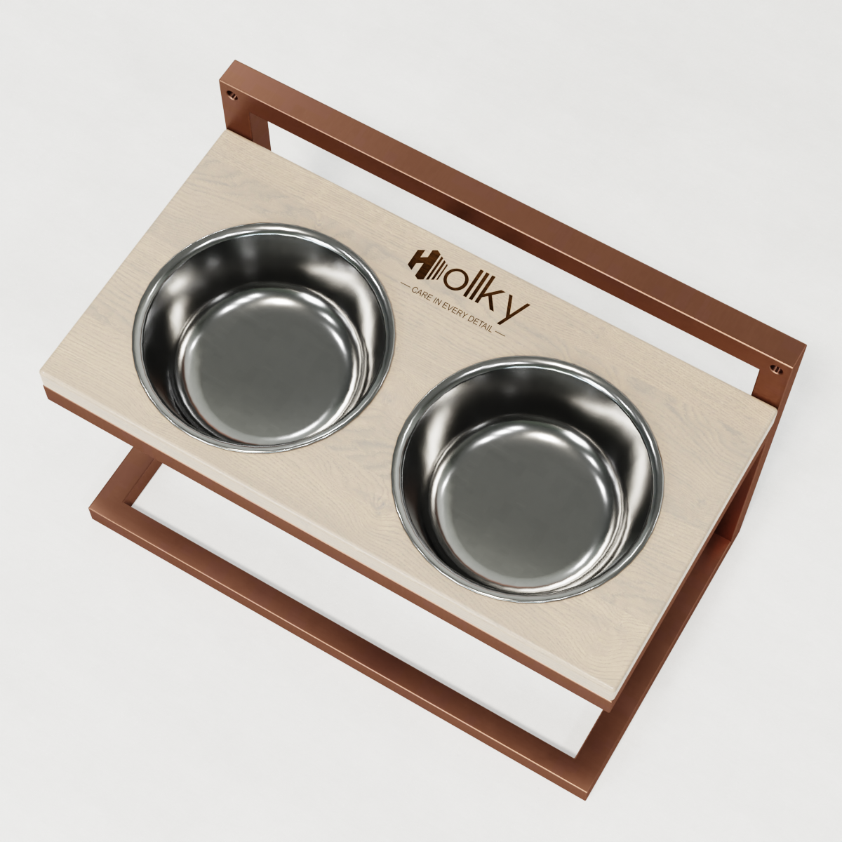 Миски на регулируемой подставке для средних собак Hollky Flex M 2х0,85 л (FM-422530-GLWH) - фото 6