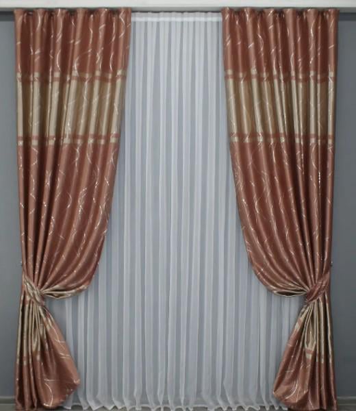 Комплект штор из ткани софт 1,5х2,7 м 2 шт. Темно-пудровый (460ш) Комплект штор из ткани софт 1,5х2,7 м 2 шт. Темно-пудровый (460ш)
