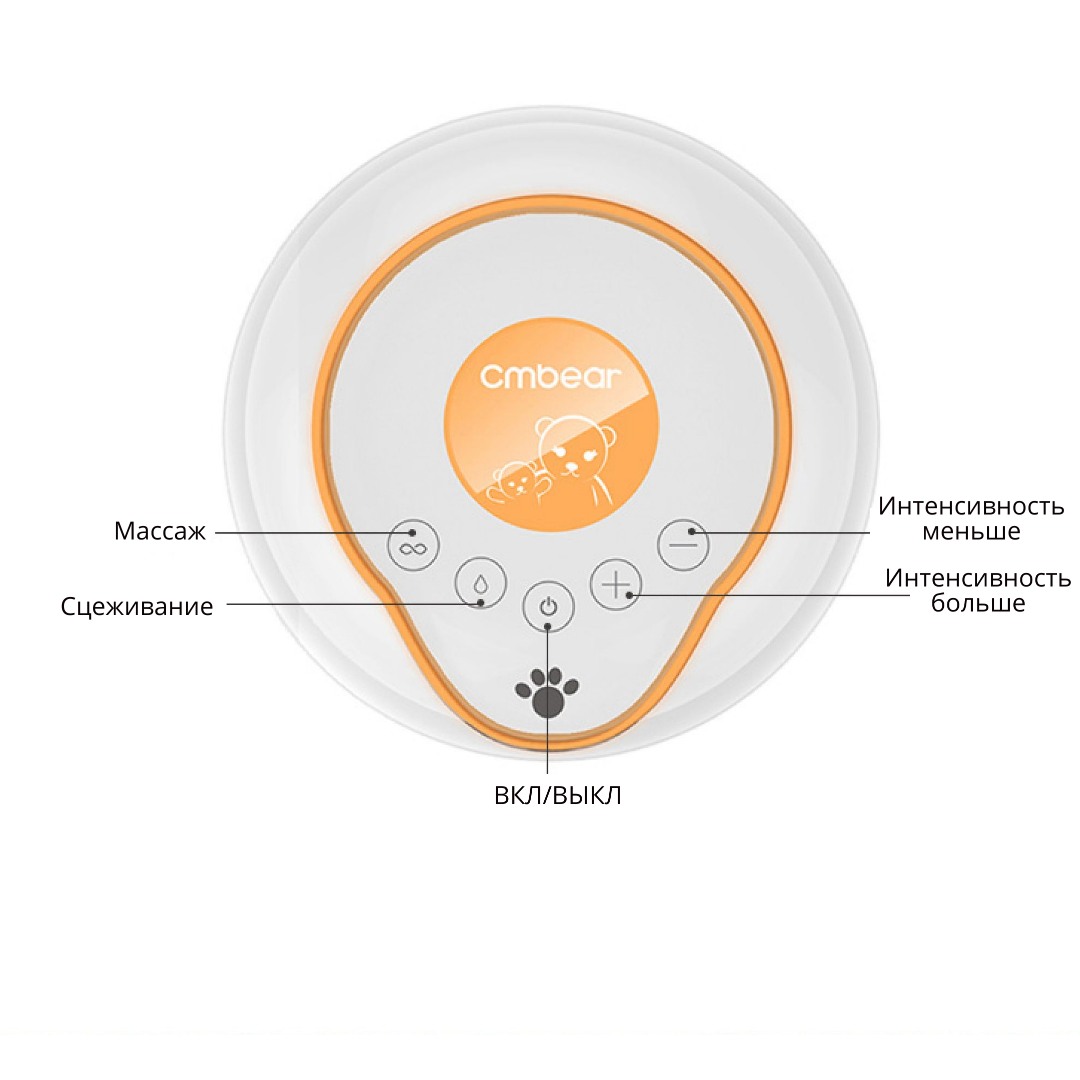 Молоковідсмоктувач Cmbear ZRX-0606 ультратихий електричний з режимом масажу та стимуляції лактації White - фото 10