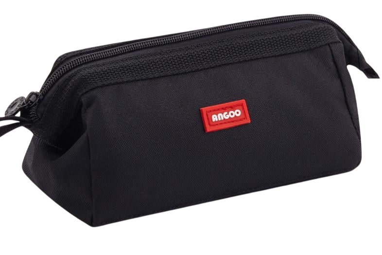 Пенал школьный ANGOO текстиль каркасный 18,5x10x9 см Черный (1010-BL)