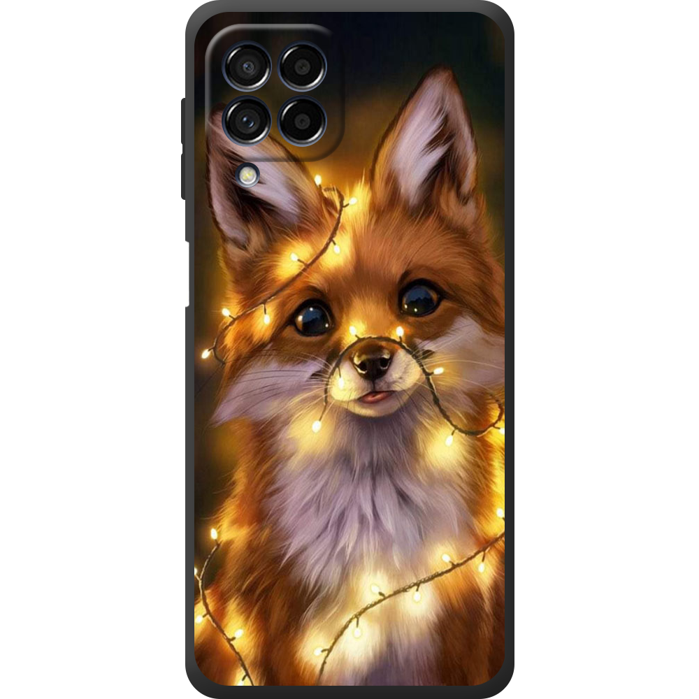 Чехол BoxFace Samsung Galaxy M53 5G (M536) Рождественская лиса Черный силикон (44473-up2399-44483)
