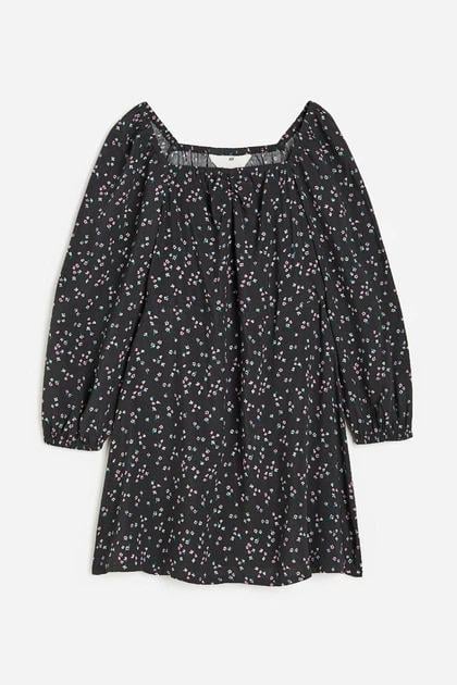 Платье H&M 1145350 Цветы 140 см Черный Платье H&M 1145350 Цветы 140 см Черный