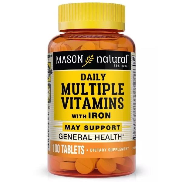 Вітамінно-мінеральний комплекс Mason Natural Daily Multiple Vitamins With Iron 100 Tabs