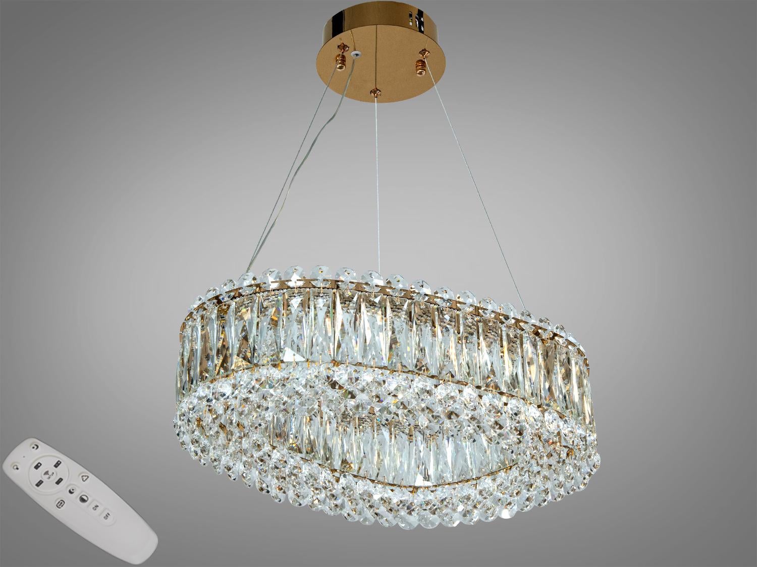 Люстра LED подвесная овальная 46 Вт/пульт Золото (7930/430x300S-gold) Люстра LED подвесная овальная 46 Вт/пульт Золото (7930/430x300S-gold)