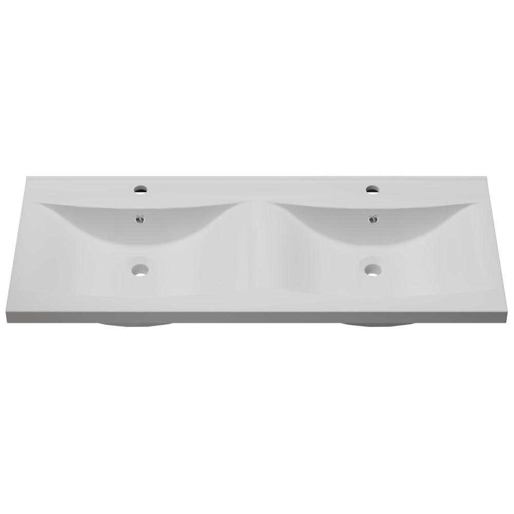 Раковина глянцевая врезная Amidicon Liza 120 1202x480 мм из литого камня двойная (AMD1-LIZA_120_HL_DUBL)