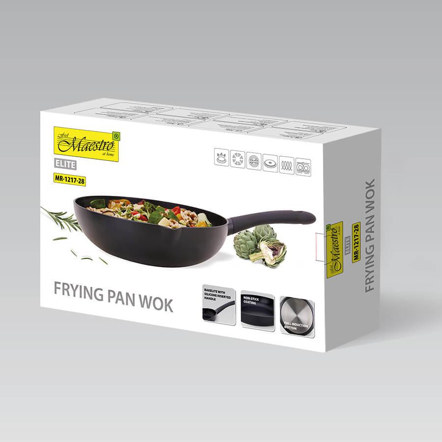 Сковорода WOK с антипригарным покрытием Maestro 28 см (MR-1217-28) - фото 4 Сковорода WOK с антипригарным покрытием Maestro 28 см (MR-1217-28) - фото 4