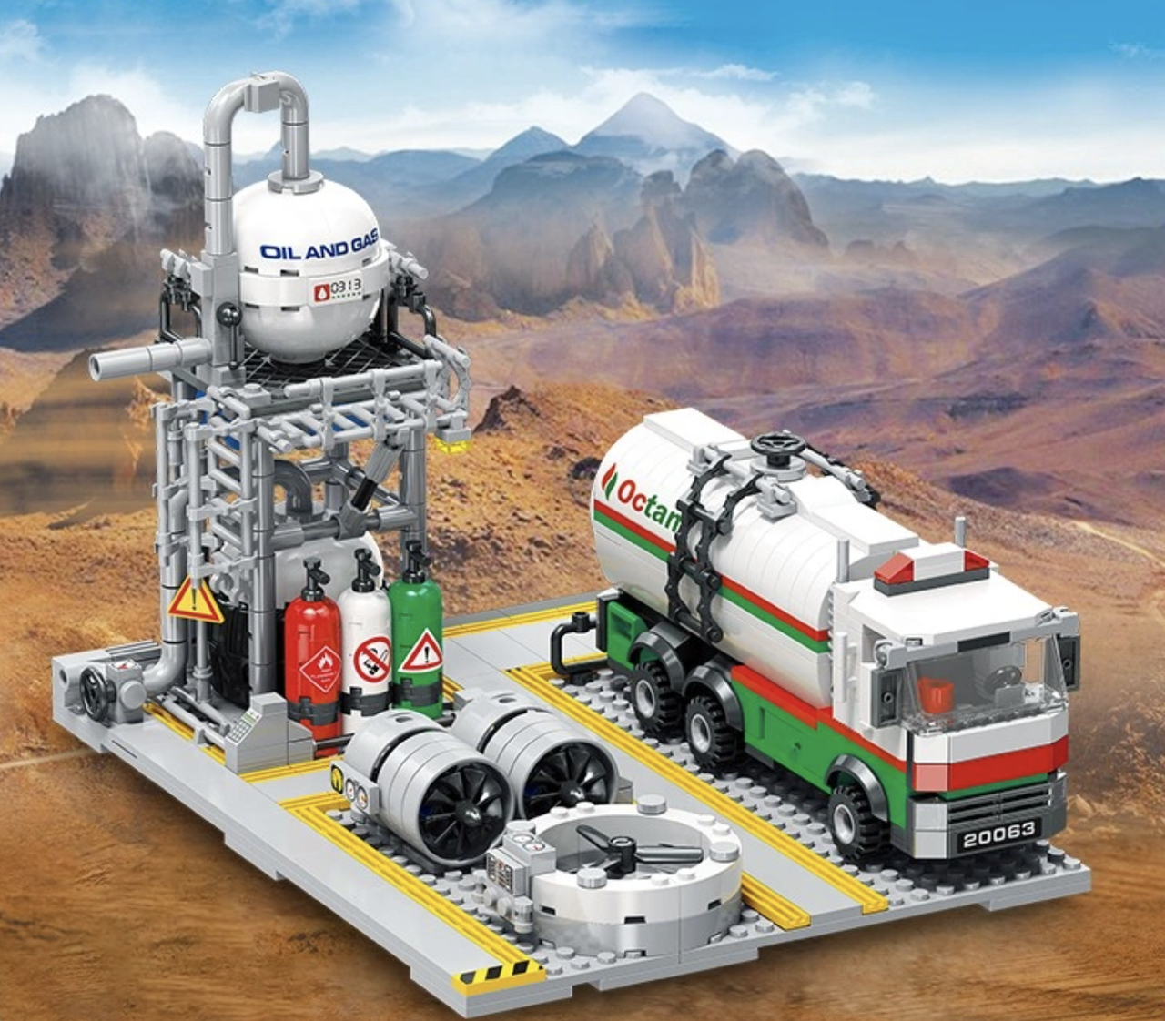 Конструктор Jie Star Бензовоз із паливною станцією 721 деталь (KO-14) - фото 2 Конструктор Jie Star Бензовоз із паливною станцією 721 деталь (KO-14) - фото 2