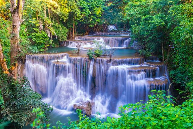 Фотообои флизелиновые для спальни/зала/кухни моющиеся Водопад в лесу - фото 2