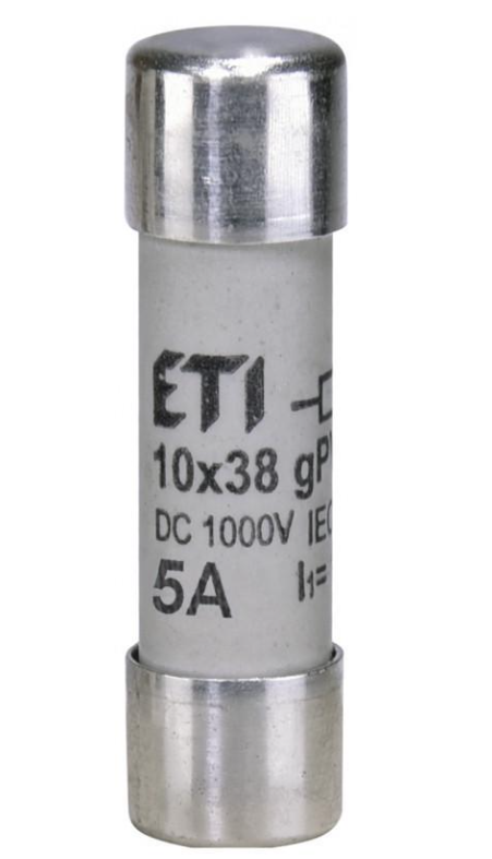 Предохранитель цилиндрический плавкий ETI CH 5A gPV 10x38 мм 1000 В 30кА (2625070)
