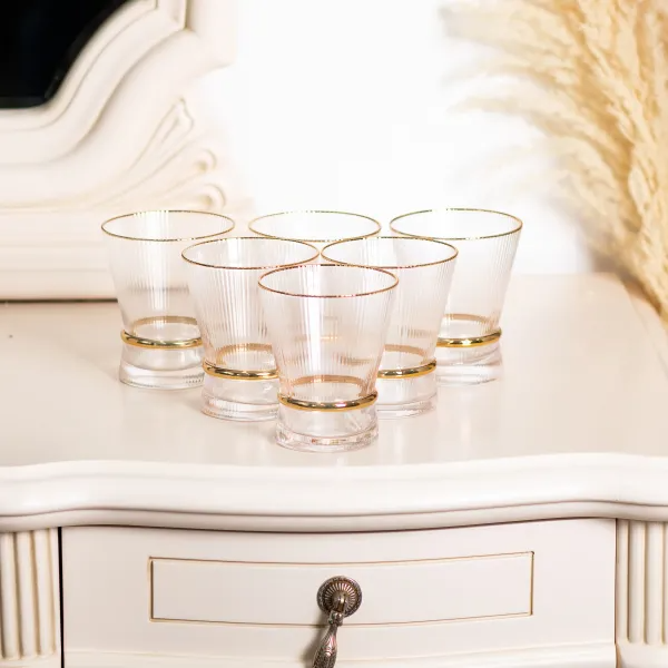 Набор стаканов Stunning 6 шт. по 300 мл Прозрачный/Золотой - фото 4 Набор стаканов Stunning 6 шт. по 300 мл Прозрачный/Золотой - фото 4