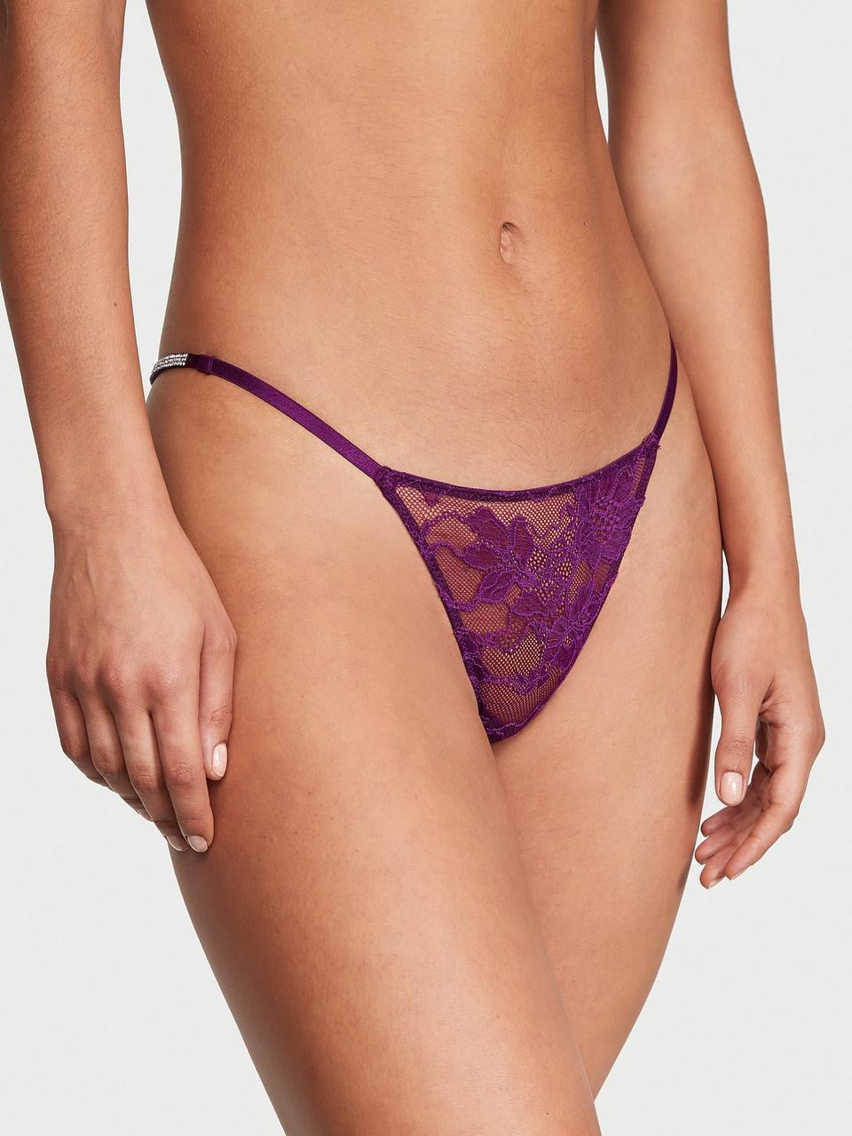 Трусики женские Victoria's Secret Shine Strap V-String М Фиолетовый