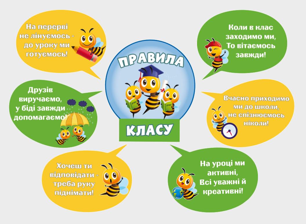 Стенд для учебных заведений "Правила класу" из ПВХ 710х510 мм (NUH0008)