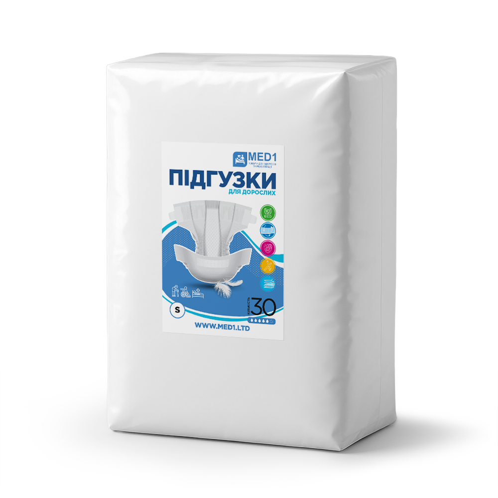 Підгузки для дорослих MED1-WC01 S 30 шт. (MED1-WC01S30) - фото 1 Підгузки для дорослих MED1-WC01 S 30 шт. (MED1-WC01S30) - фото 1