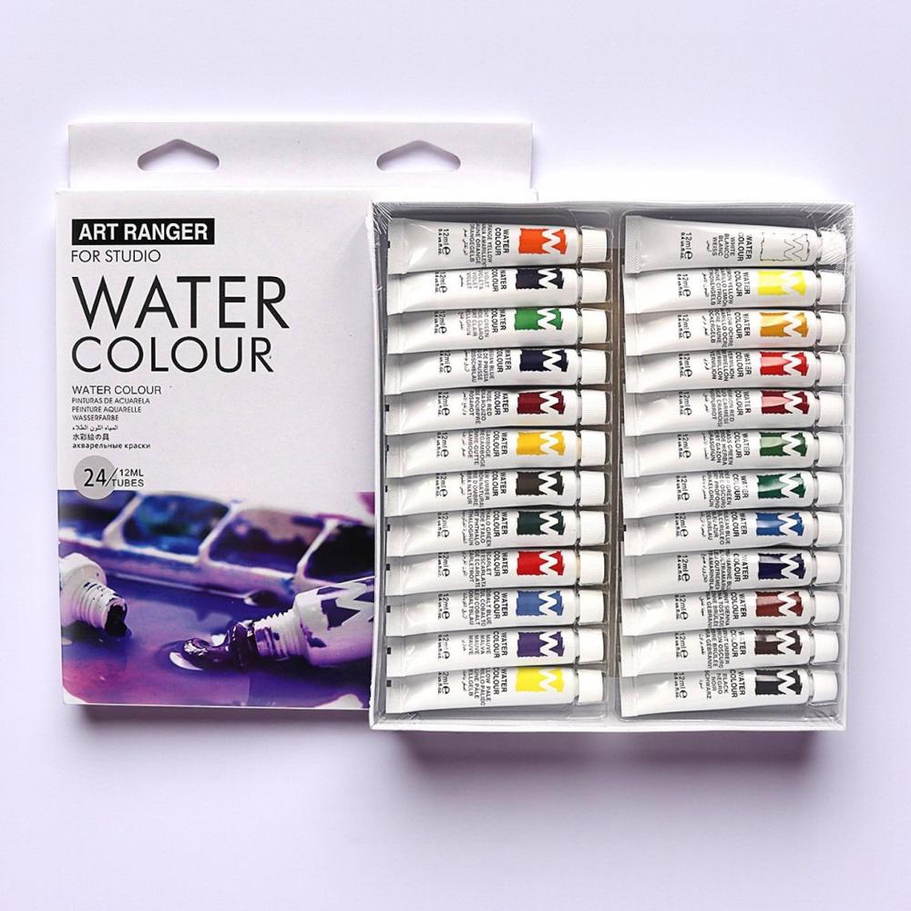 Акварельні фарби художні тюбики в коробці 24 кольори по 12 мл (37-112007)