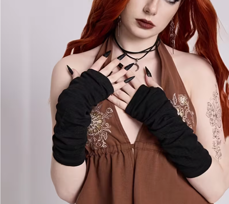 Перчатки-митенки женские с длинными рукавами без пальцев для запястья и локтя One Size (1312/2) - фото 4