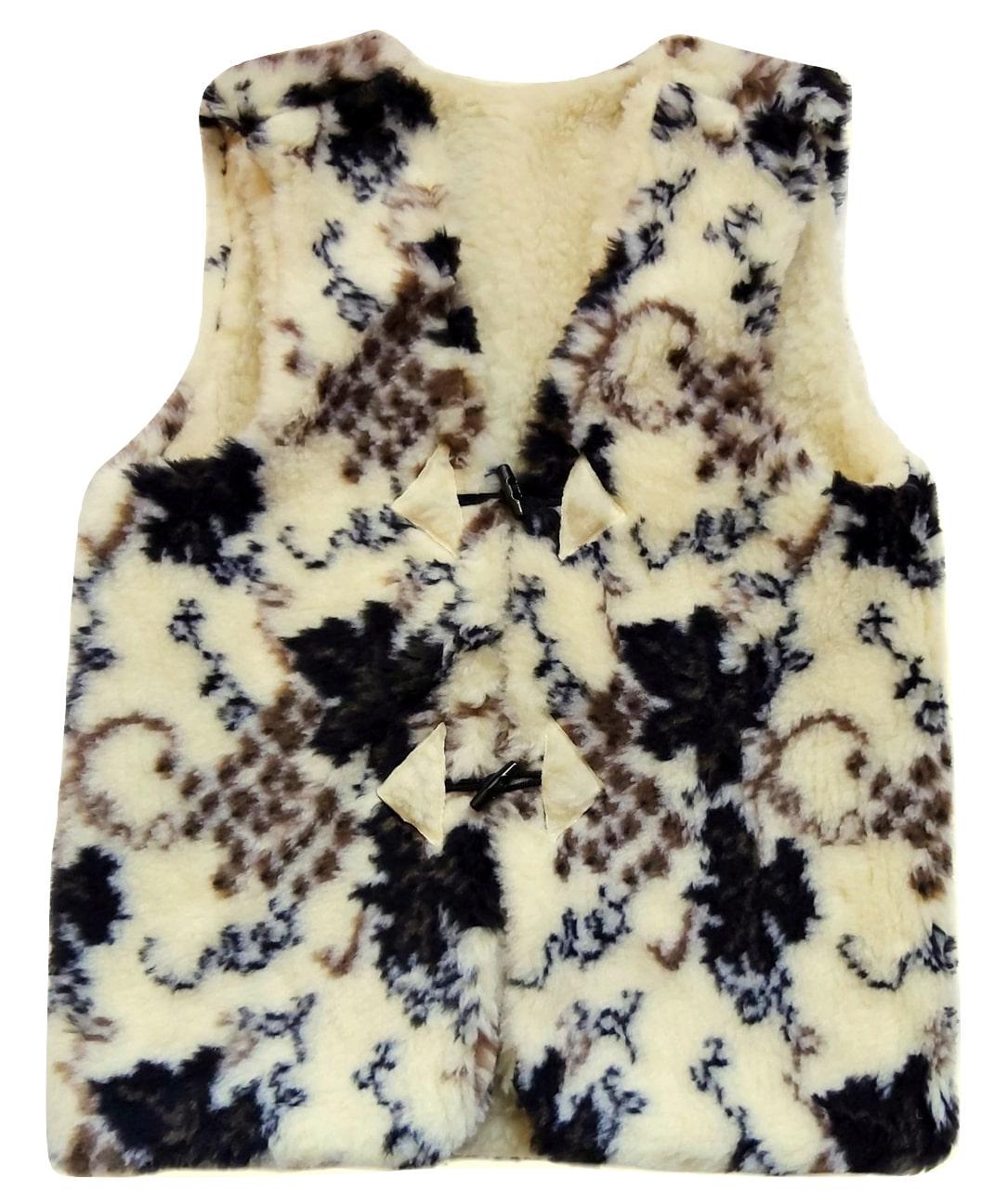 Жилетка из овчины эко-шерсть теплая Виноград р. 52 (367) - фото 4