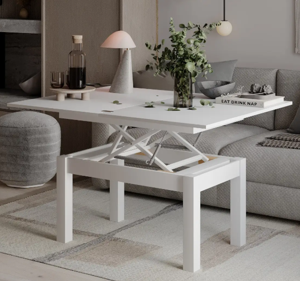 Стол-трансформер Art In Head B-Fly с белыми ножками 900x510x600 мм Белый бриллиант