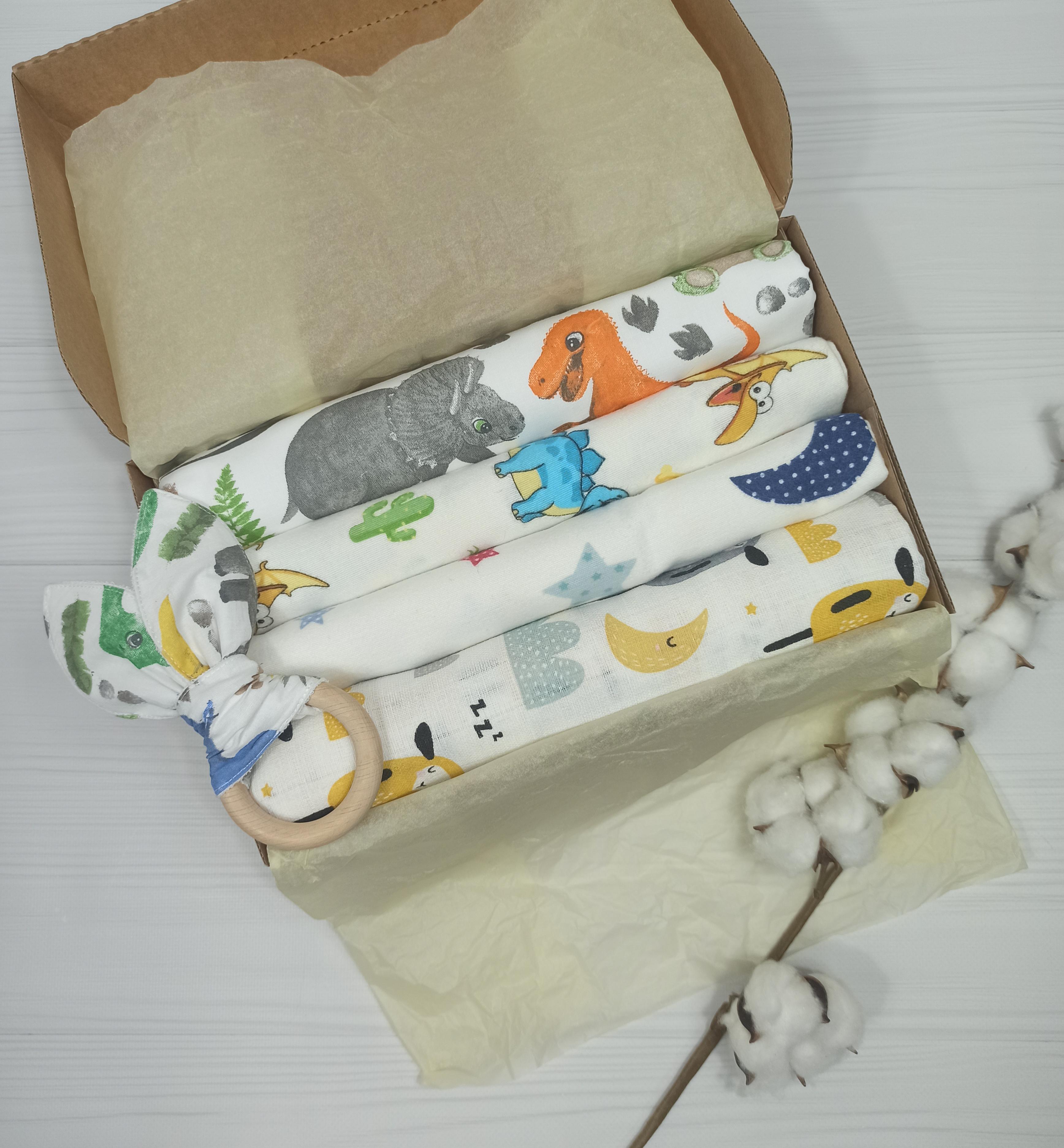 Набор пеленок albabybox Дино с грызуном 6 шт. (NA 18205012)