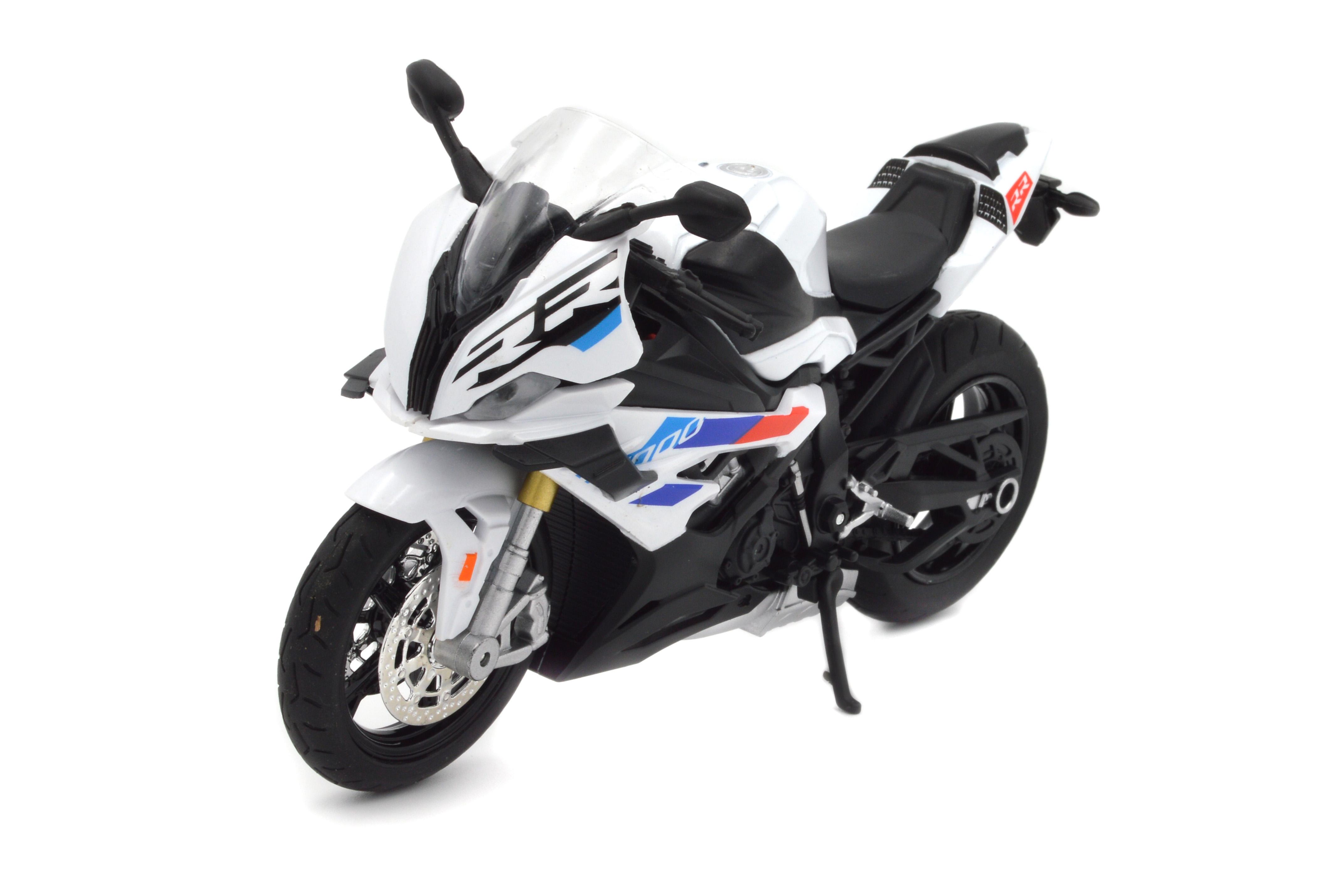 Игрушечный мотоцикл BMW S1000RR металл/пластик 1:12 звук/свет/амортизация (BG 70-199)
