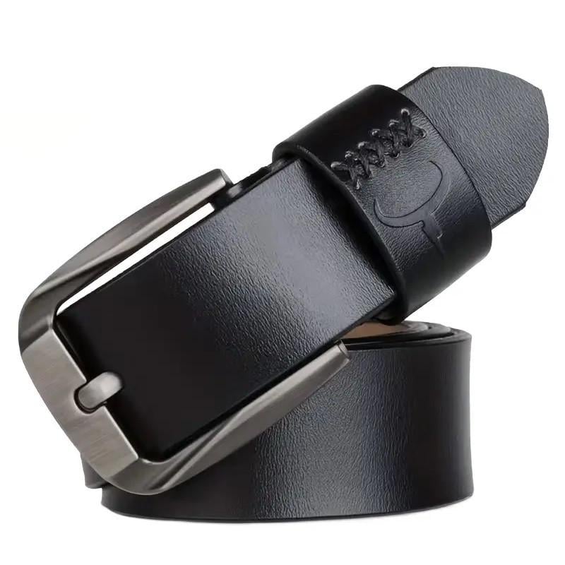 Ремень мужской Cowather XF008 из натуральной кожи 125 см Black (3_08737)