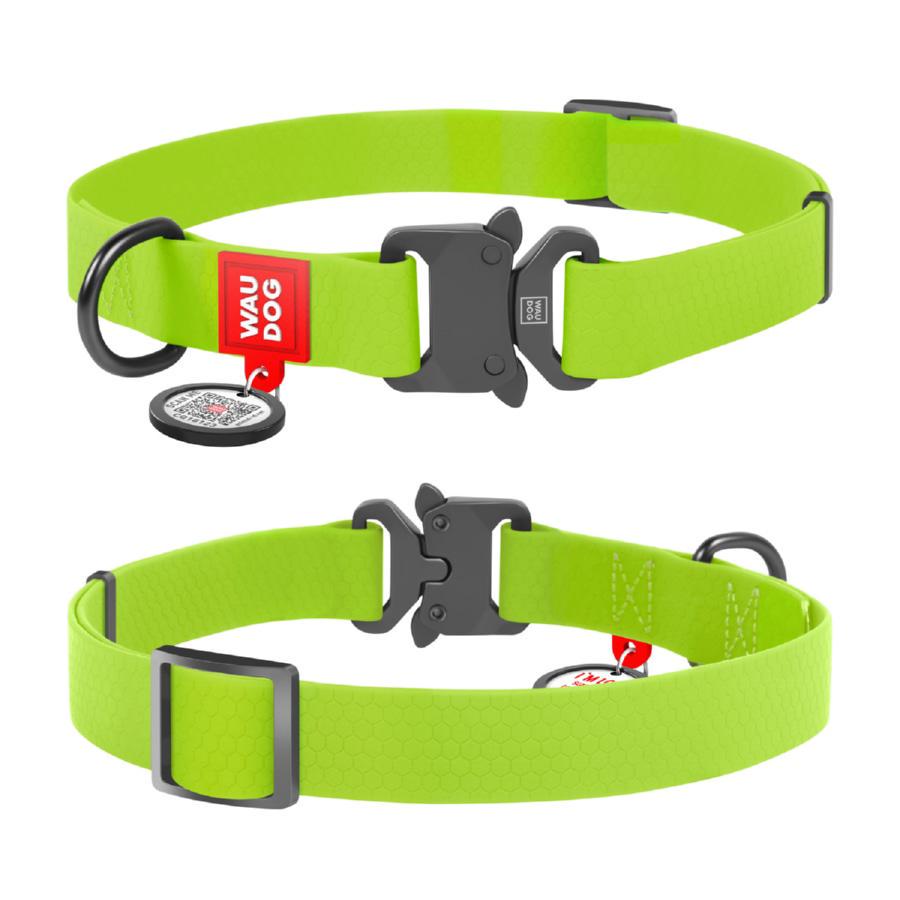 Ошейник Waudog Waterproof с QR паспортом водостойкая металлическая пряжка-фастекс М