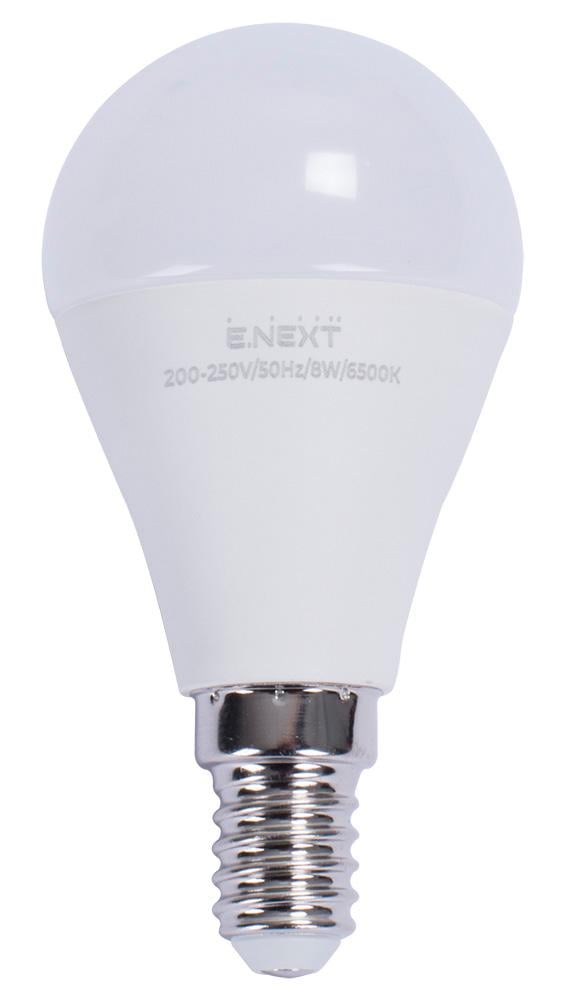 Лампа LED E.NEXT e.LED.lamp.P45.E14.8.6500 8W 220V 800lm 6500K E14 куля (l0650628)