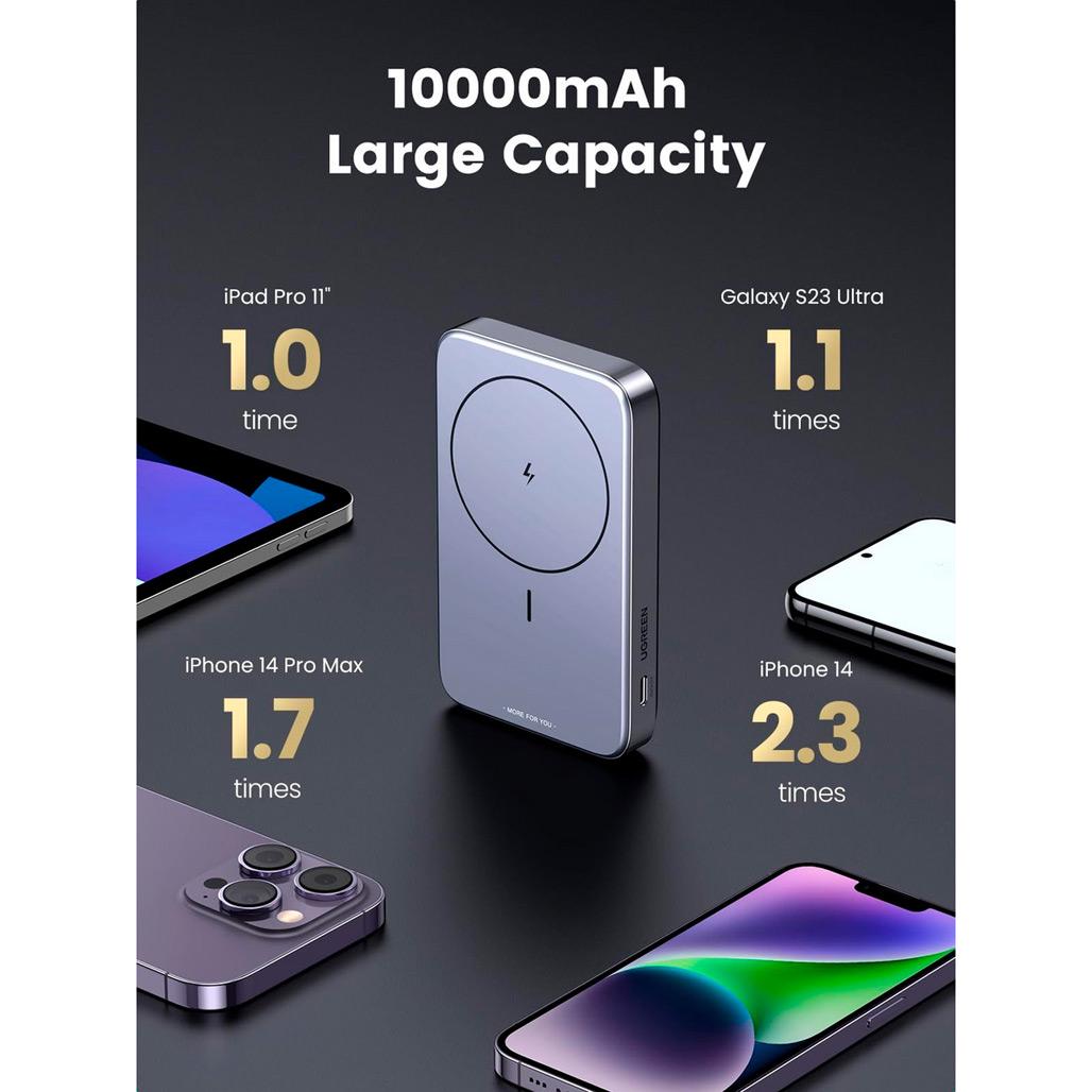 Внешний аккумулятор Ugreen 10000 mAh 20W Gray (PB206) - фото 3