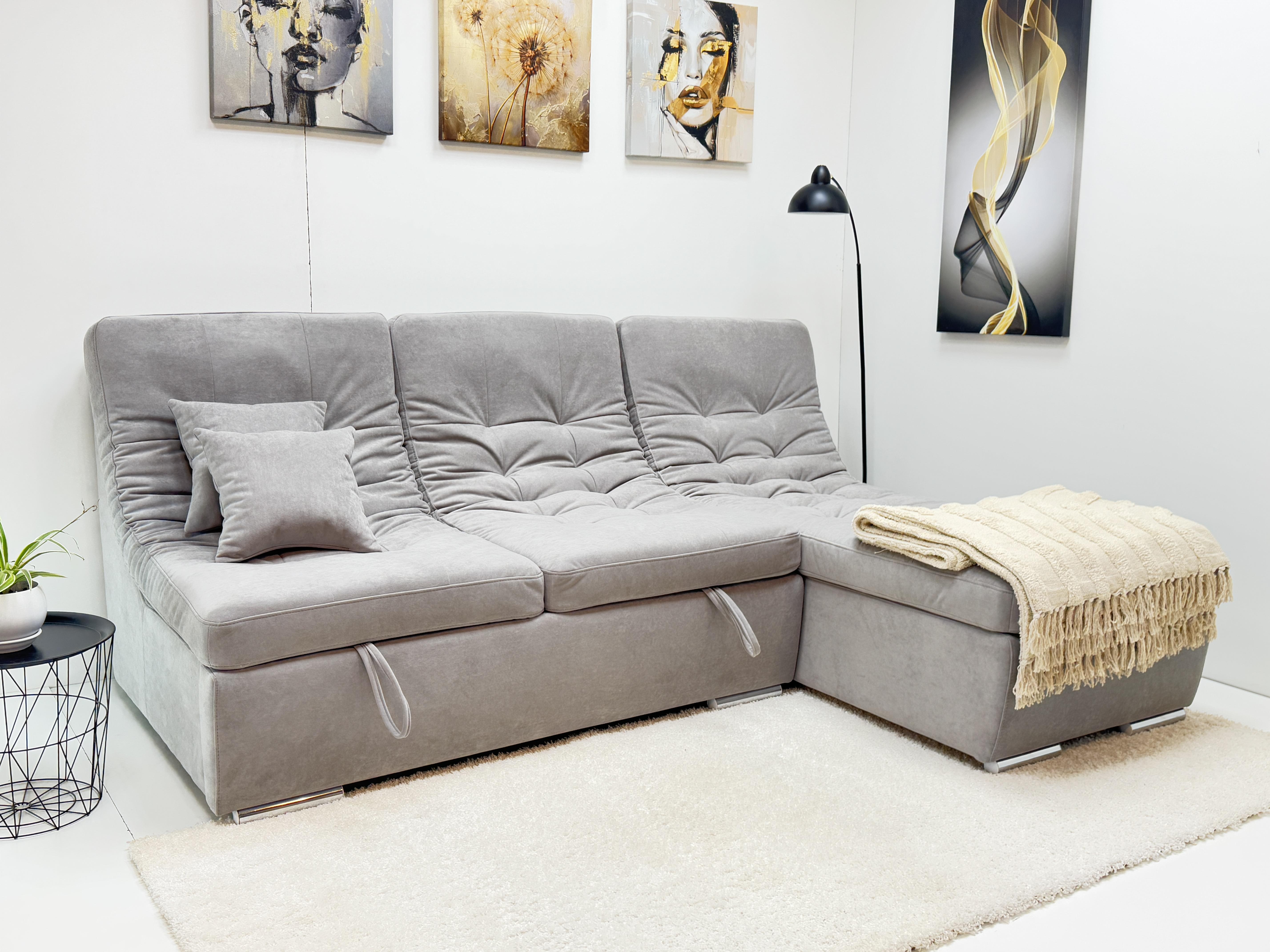 Диван угловой Ричи 230х180 см Серый