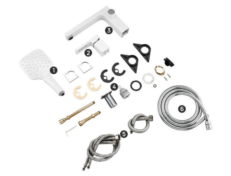 Смеситель на борт ванны Gappo Futura G1117-8 Белый/Хром - фото 5 Смеситель на борт ванны Gappo Futura G1117-8 Белый/Хром - фото 5