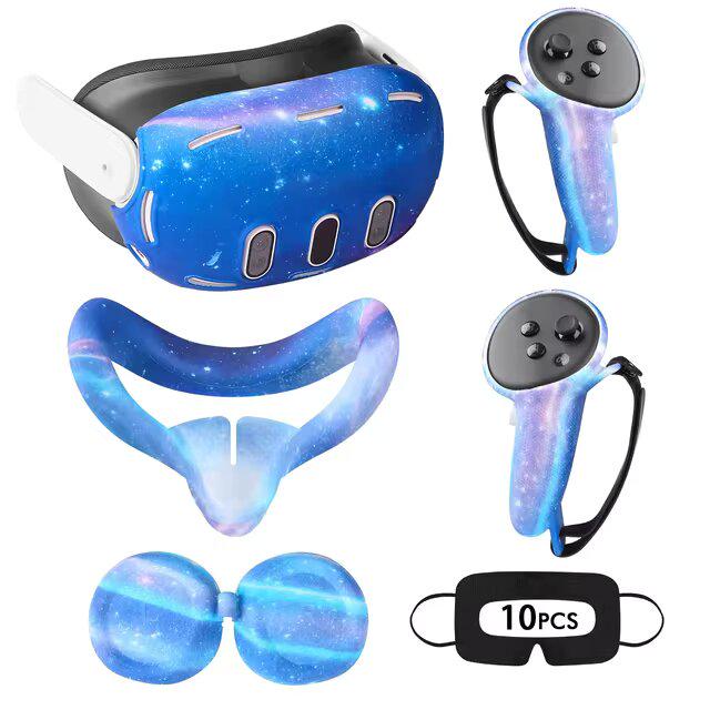 Защитный набор силиконовый дизайнерский для Meta Quest 3 Blue (ACS-SDZNMQ3bl)