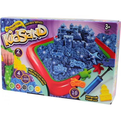 Набір для творчості Danko toys Кінетичний пісок KidSand 1600 г та пісочниця українською (KS-02-01U)