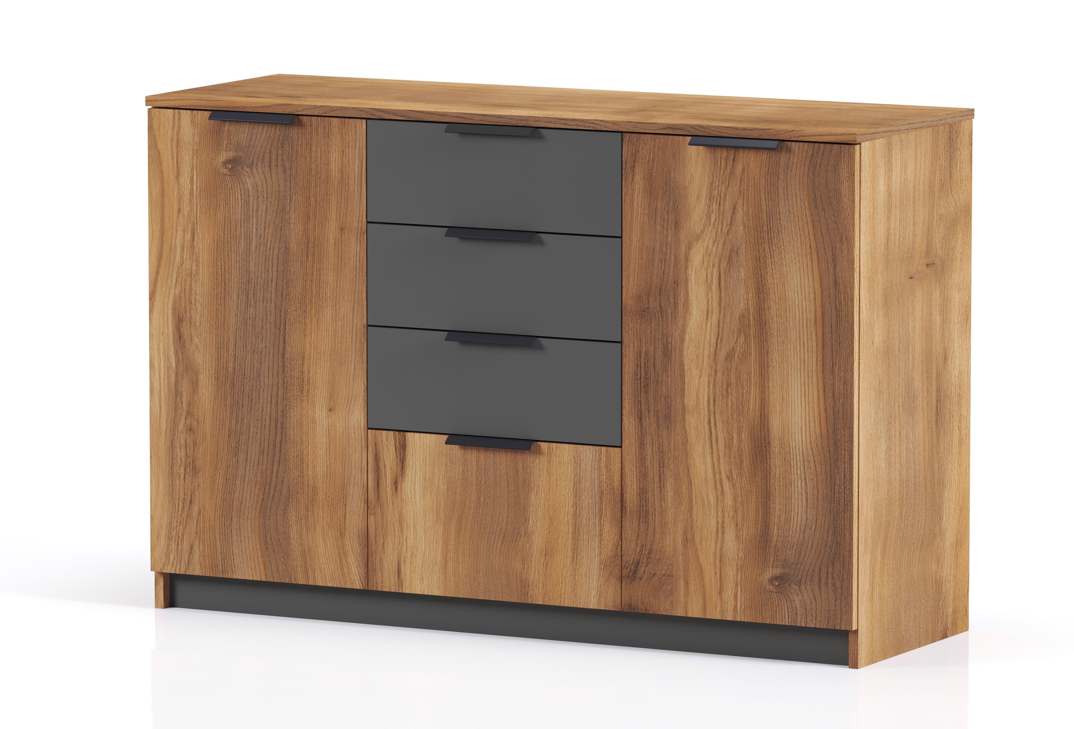 Комод Orange-Line Тоні 1250 мм Дуб Бароко янтарний/Сірий графіт (408944) Комод Orange-Line Тоні 1250 мм Дуб Бароко янтарний/Сірий графіт (408944)