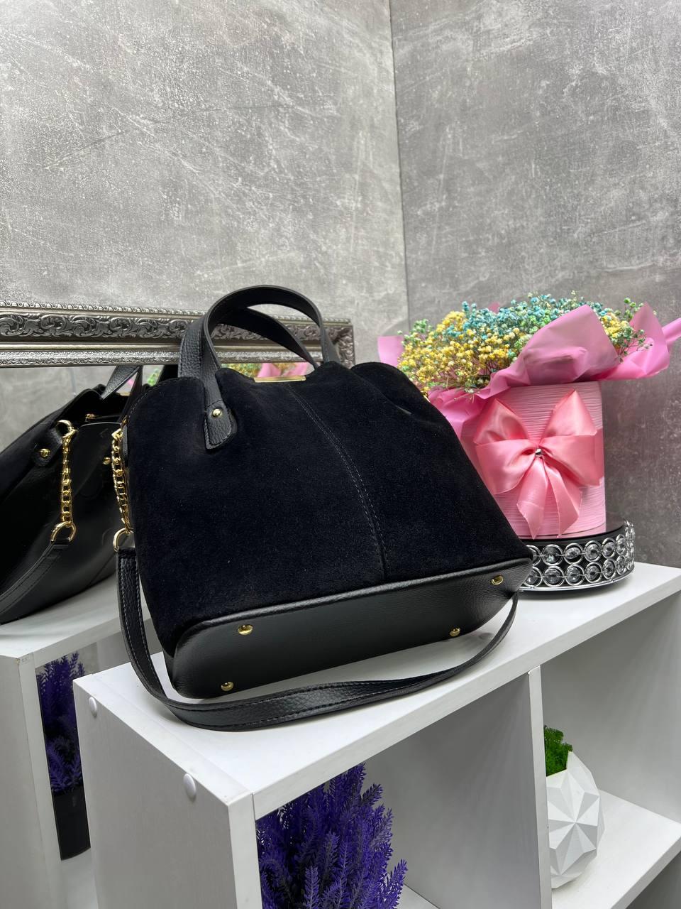 Сумка стильная женская вместительная через плечо с плечевым ремнем Черный - фото 3 Сумка стильная женская вместительная через плечо с плечевым ремнем Черный - фото 3