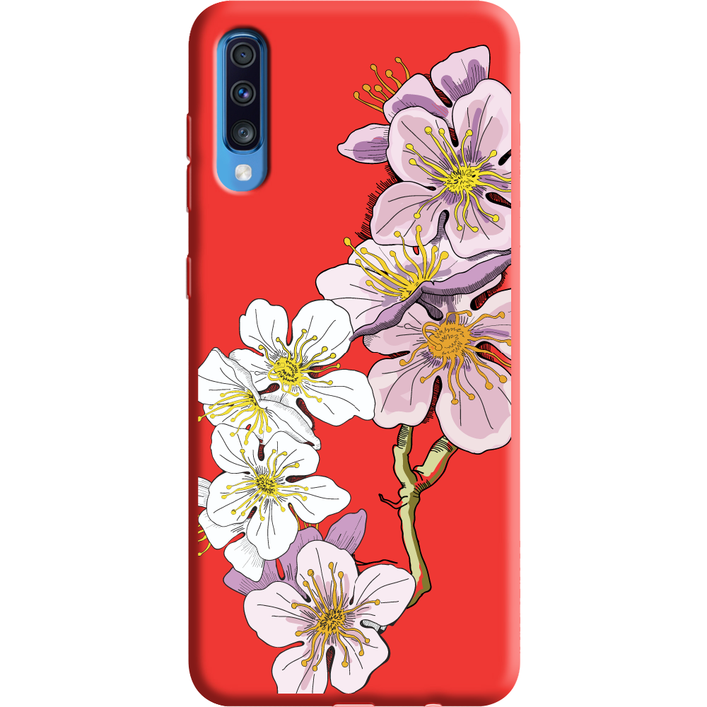 Чехол Boxface Samsung A705 Galaxy A70 Cherry Blossom Красный силикон (36860-cc4-37425)