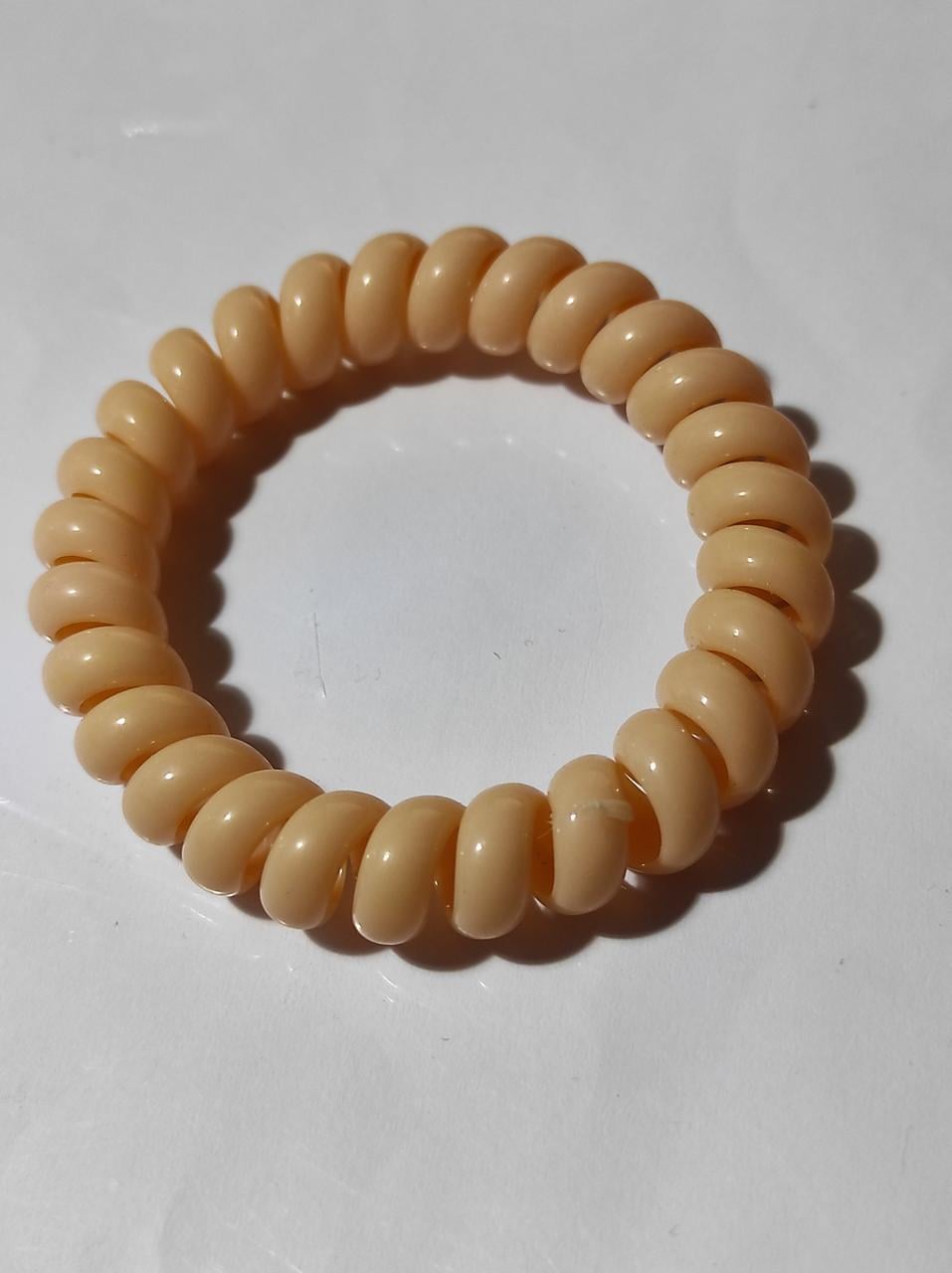 Резинка Спираль толстая 5,5 см глянцевая Пудровый (K7-4-1728-П)