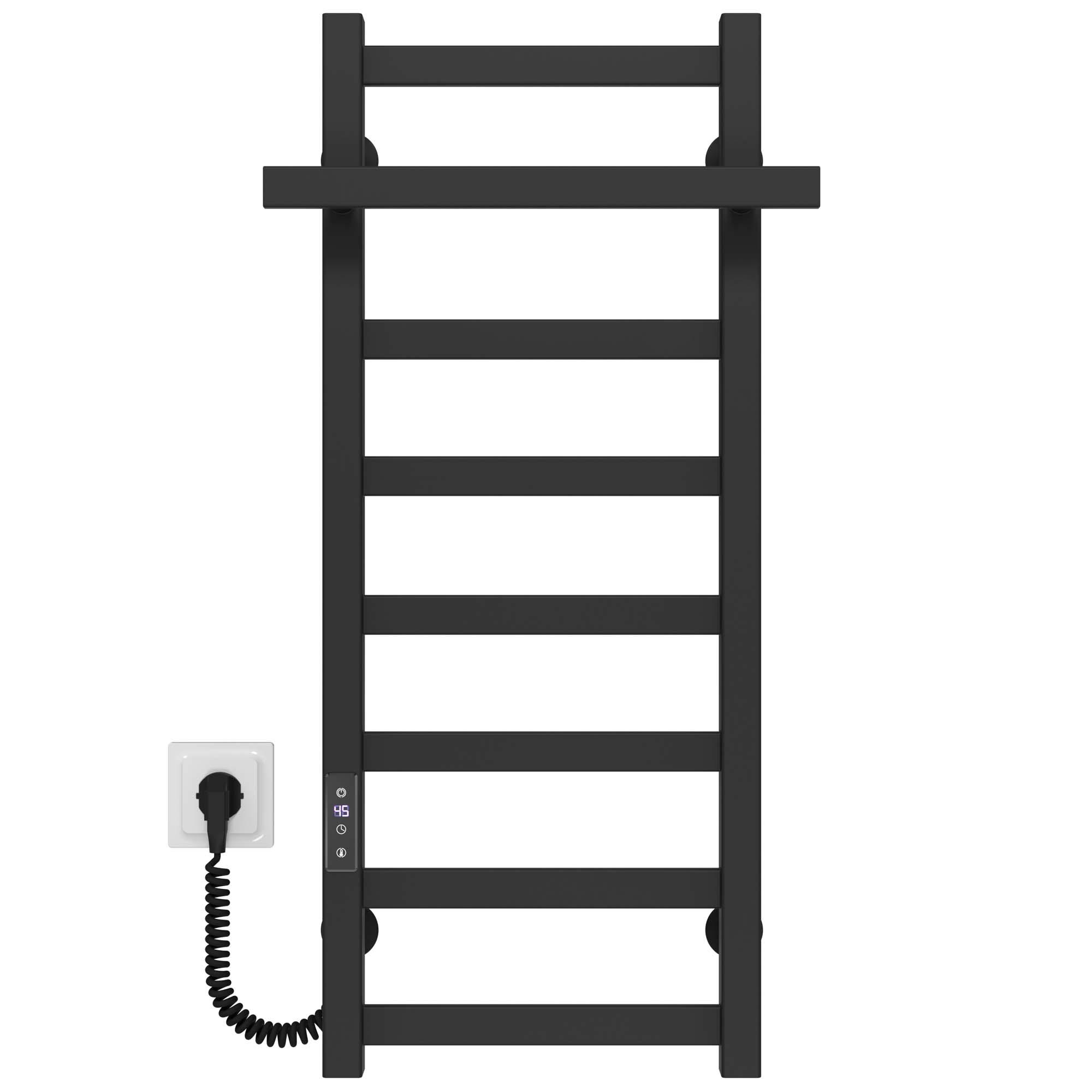 Полотенцесушитель электрический Deffi Nicolе П8 JD04 нержавеющая сталь 400х800 мм Черный (A.NI.80.40.8.EBL2)