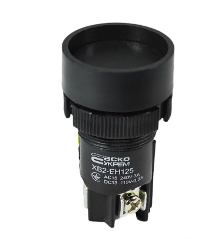 Кнопка Старт АСКО-УКРЕМ XB2-EH121 с фиксацией Черный (NO)